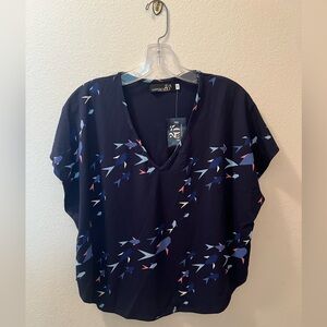 Fighting Eel NWT Top Soraya in Sapphire Origami Fish XS